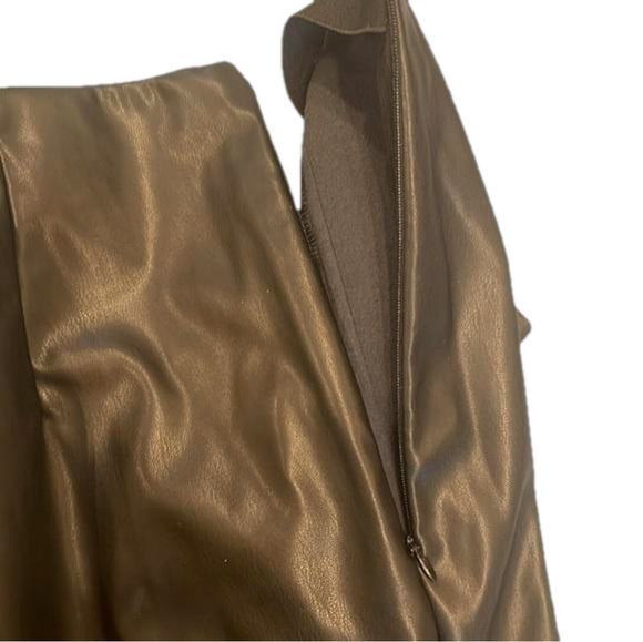 Prettylittlething sz 12 (uk 16) stretch black faux leather side zipper pants - Picture 4 of 11